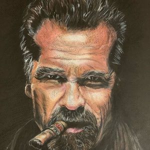 Art portrait colored pencils. Artist G. Vlasova. New, original.